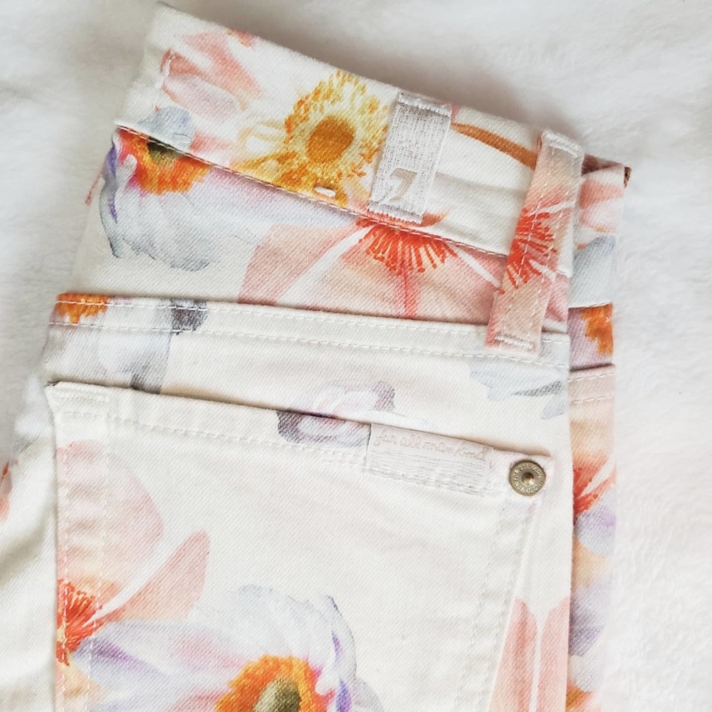 7 for all mankind floral print ankle skinny NWOT - Picture 3 of 6